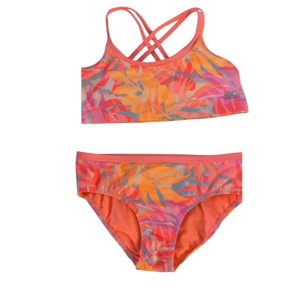 ZeroXPosur Swimwear, Bikini Set, Sz L, 14, Tie Dye, Neon, Boho, Pastel, NWOT